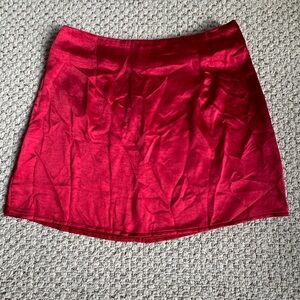 Princess Polly Shelby Red Satin Mini Skirt NWT Holiday